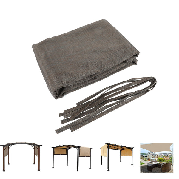 English Elm Outdoor Pergola Sun Shade Cloth 13x7.7ft Brown HDPE Permeable Canopy with Grommets UV Blockade W419P312737