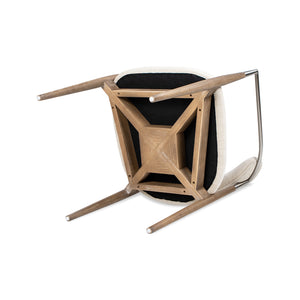 English Elm Jennifer Taylor Home - Artemis Plush Upholstered Dining Arm Chair in Warm White Chenille with Rubberwood Frame & Brushed Nickel Accents B2719P269267