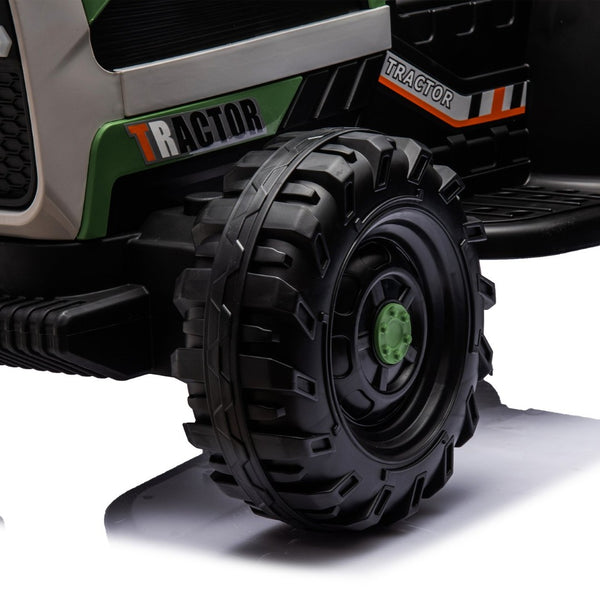 English Elm Ride on Electric Tractor Toy with Trailer 24v 400w Dual Motors Remote Control Led Emerald W1578P193905