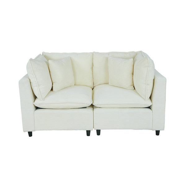 English Elm 2163bg-2p,left,right Modular Corduroy Sectional Sofa with Plush Cushions for Living Room W308S00135