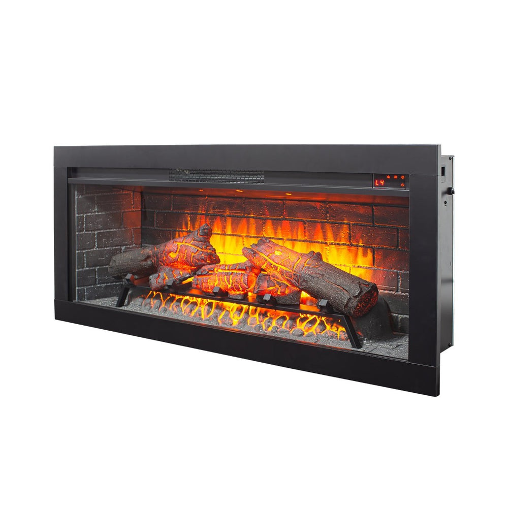 English Elm 42 Inch Infrared Quartz Fireplace Insert with 3d Flame Effect and Built-in Speaker W1769P405043