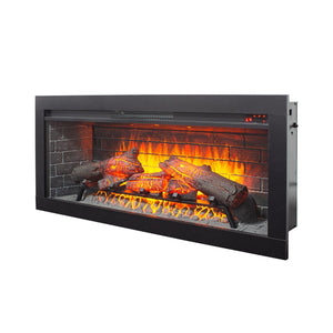English Elm 42 Inch Infrared Quartz Fireplace Insert with 3d Flame Effect and Built-in Speaker W1769P405043