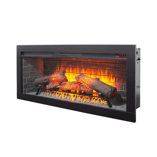 English Elm 42 Inch Infrared Quartz Fireplace Insert with 3d Flame Effect and Built-in Speaker W1769P405043