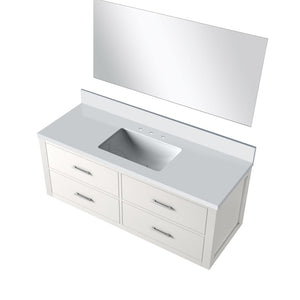 English Elm White Single Bath Vanity Set With Quartz Countertop & Frameless Mirror – Modern Design For Your Bathroom B2731S01441-GIGA