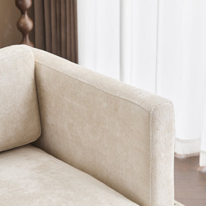 English Elm Christopher Knight Home® - 77 Modern 3-Seater Boucle Sofa with Solid Walnut Base, Square-Arm Design, Durable Breathable Fabric Beige N773IS00033B