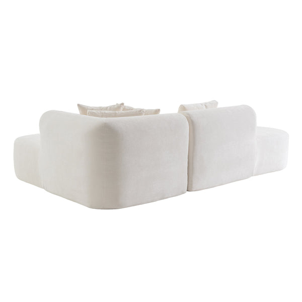 English Elm Christopher Knight Home® - Mirod Sectional Sofa with Chenille Upholstery, Tufted Curved Corner Design, Plush Foam & Springs Beige N760S0000039A