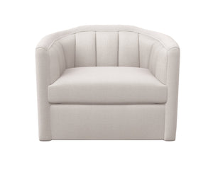 Sunpan Birrit Swivel Armchair - Luxurious Comfort with Durable Performance Fabric and Sleek Wooden Base Alaska Greige