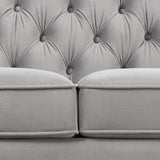 English Elm Ken 74" Upholstered Button Tufted Sofa, Opal Grey Velvet