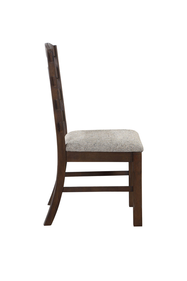 English Elm Pascaline Rustic Gray Fabric Side Chair Set of 2 – Upholstered Comfort, Oak & Brown Finish Details B2726P255347