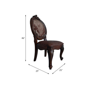 English Elm Versailles Formal Dining Side Chairs Set of 2 Pu Leather Nailhead Scrolled Wood B2726P433398