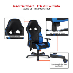 OSP Home Furnishings Vapor Gaming Chair Red/Black