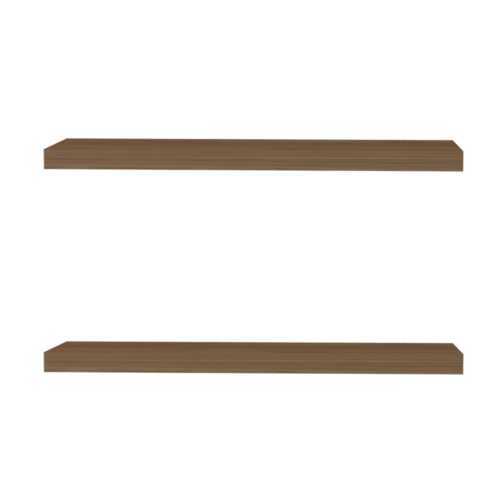 English Elm Mahogany Recessed Floating Shelf 31.5" Wide Set for Books & Decor, Minimalist Warm Gales Finish Elegance B062P252135