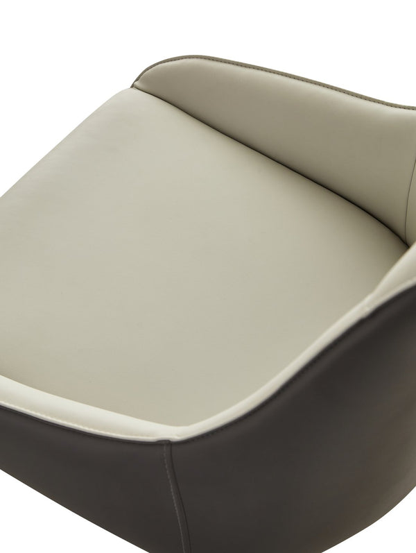 English Elm Dining Modern PU Leather Dining Chair Set of 2 — Wide Upholstered Seat, Thick Sponge Backrest, Sturdy Metal Legs, Black+Gray Elegance W1911P195031