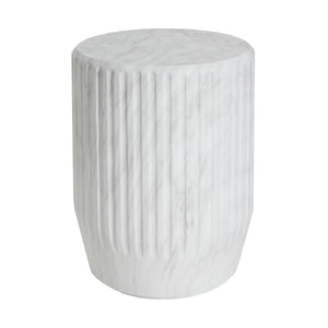 English Elm Christopher Knight Home® - Outdoor Cicci Carved Side Table - Sculptural White Accent For Indoor/Outdoor Living Spaces N773P283503W