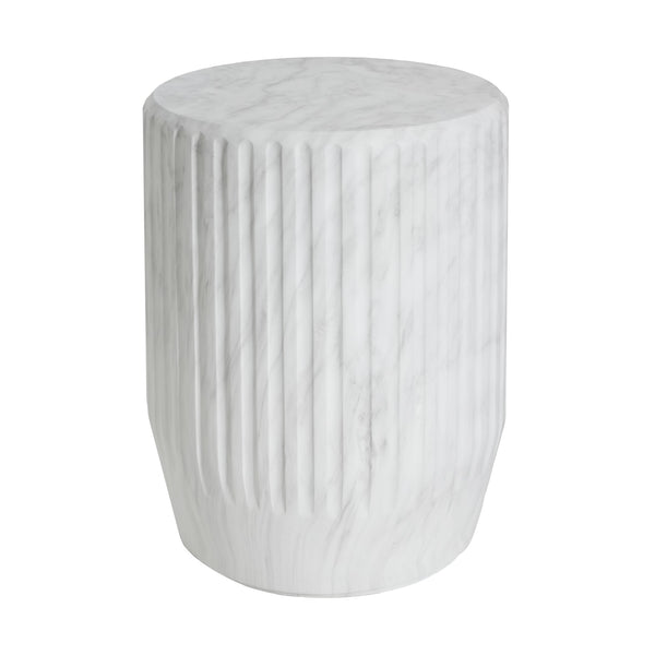 English Elm Christopher Knight Home® - Outdoor Cicci Carved Side Table - Sculptural White Accent For Indoor/Outdoor Living Spaces N773P283503W