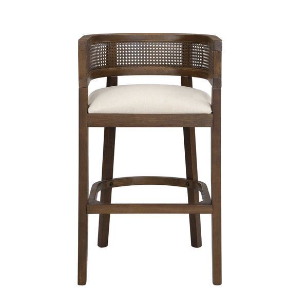 English Elm Christopher Knight Home® - Wood Upholstered Arm Bar Stools Set Of 2 - Beige & Walnut, Stylish Comfort For Modern Dining Spaces N771P265581T