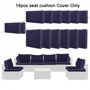 English Elm Cushion Covers 14 Piece Set for Outdoor Wicker Rattan Sectional Patio Sofa Uv Navy Blue W419P460546