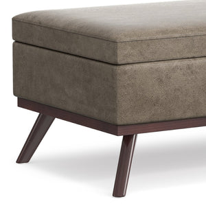 English Elm Owen Lift Top Storage Ottoman Vegan Leather Mid Century Modern Living Room B136P439028