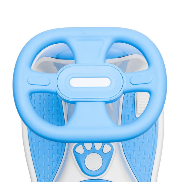 English Elm 12v Kids Ride on Wiggle Car with Dual Motors Led Wheels Bluetooth and Triangular Frame Blue W1578P390194