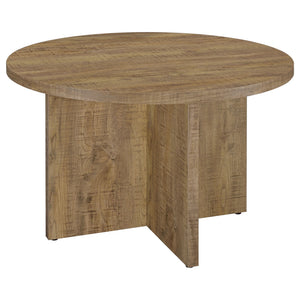 English Elm Larrabee Mango Round Dining Table - Modern Rustic Design With Geometric Base For Stylish Entertaining B062P353241