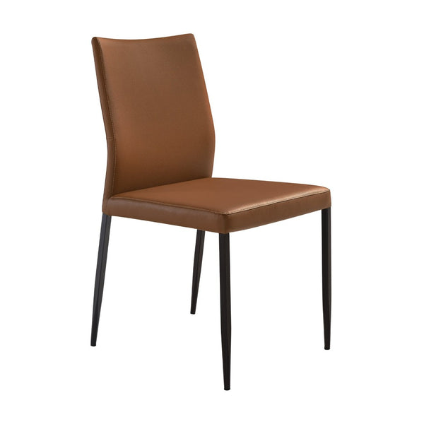 English Elm Kash Faux Leather Dining Chairs with Black Metal Legs for Modern Rooms Set of 2 B2736P464832