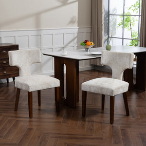 English Elm Mid Mid Century Modern Dining Chairs Set of 2 Upholstered Linen Accent Chairs with Solid Wood Frame, Ergonomic Support and Nailhead Trim Beige W794P335667