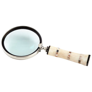 Watson Magnifier Sculpture Nickel and Bone 07053 Cyan Design