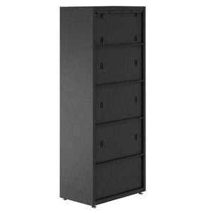 English Elm Rolling Metal Garage Cabinet with Locking Doors Diamond Texture Industrial Storage Dark Grey B365P398230