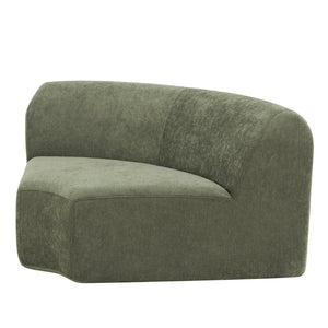 English Elm 111" Curved Sectional Sofa Set Plush Lamb Wool Upholstery Deep Seat Ottoman Lounge Green N767P371305G