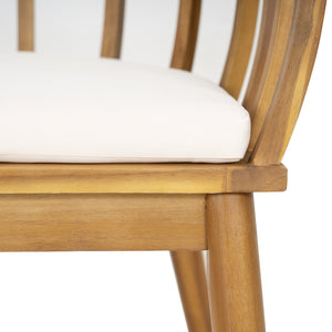 English Elm Christopher Knight Home® - Klismos Teak Dining Armchair Set of 2 — Ergonomic Curved Back, Solid Acacia Wood, Minimalist Elegance N775P250605T