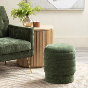 Crestview Collection Modern Storage Ottoman - Stylish Chenille Furniture For Living Room, Bedroom & Entryway Organization Green Mdf Evfzr3996dgrn