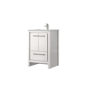 English Elm White Bath Vanity With Cultured Marble Top, Brushed Nickel Faucet – Perfect For Small Spaces! B2731P259281-GIGA