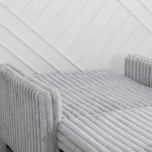 English Elm 3 in 1 Convertible Sleeper Sofa Bed with Plush Fabric, Spring Support, Cozy Skin-Friendly Comfort Light Gray W1767P195964