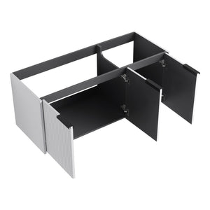 English Elm 48" Modern Wall-Mounted Bathroom Vanity With Resin Double Sink & Soft-Close Doors For Stylish Storage P2 W999S00352-GIGA