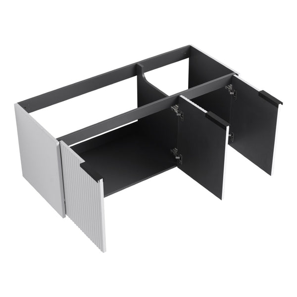 English Elm 48" Modern Wall-Mounted Bathroom Vanity With Resin Double Sink & Soft-Close Doors For Stylish Storage P2 W999S00352-GIGA