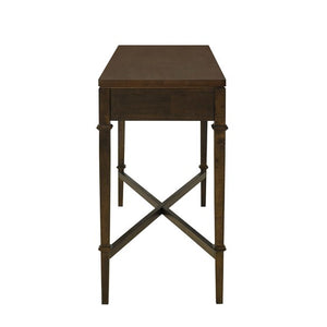 English Elm Fluted Coffee Table with 2 Drawers – Classic Fluted Wood Veneer Design, Antique Brass Knobs, Coastal Charm Brown 21.5 L x 51.5 W x 8.75 H B035P148428