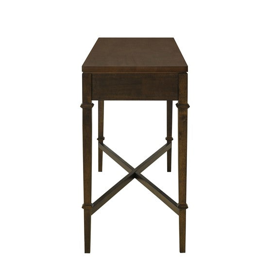 English Elm Fluted Coffee Table with 2 Drawers – Classic Fluted Wood Veneer Design, Antique Brass Knobs, Coastal Charm Brown 21.5 L x 51.5 W x 8.75 H B035P148428