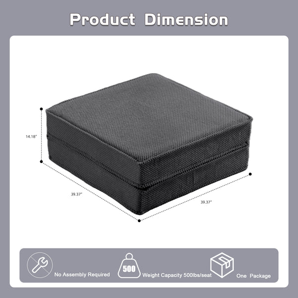 English Elm Compression Modular Sofa Bed - Convertible Boneless Design, Plush Fleece, No Assembly, Dark Grey W3723P377152