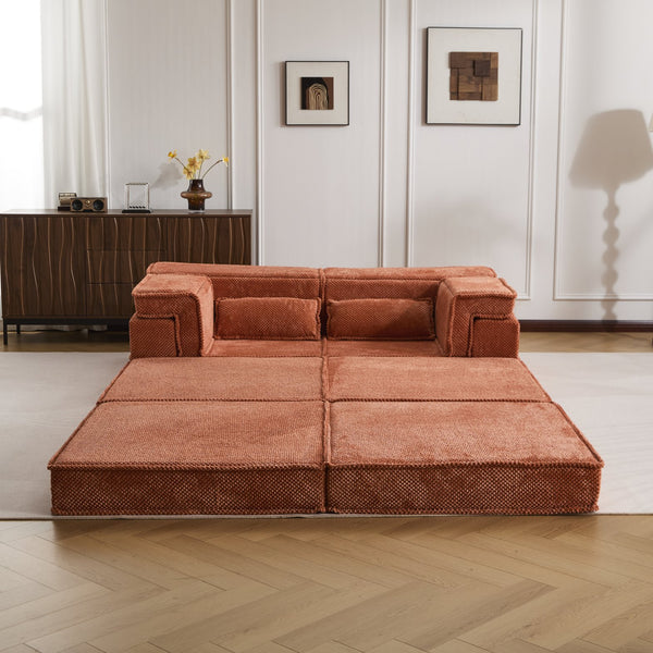 English Elm Compression Modular Sofa Bed - Cozy Convertible 2-Seater With Ottoman, No Assembly, Memory Foam Comfort W3723S00026