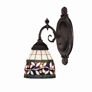 Mix-N-Match 10'' High 1-Light Wall Lamp - Tiffany Bronze with Tiffany Style Glass 071-TB-13 Elk Lighting