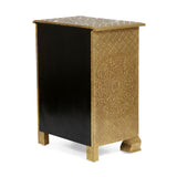 Christopher Knight Home® - Noble House - Upson Handcrafted Boho 3 Drawer Nightstand, Gold