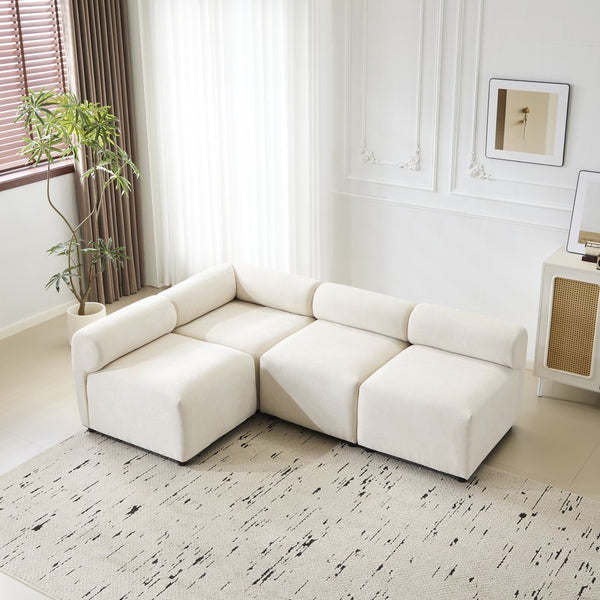 English Elm Christopher Knight Home® - Evelyn 83 In. 4-Piece Modular Sectional Sofa – Customizable Chenille Couch For Stylish Living Rooms N773IS00022B