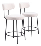 Blanca Counter Stool - Set of 2 Ivory 109739 Zuo Modern