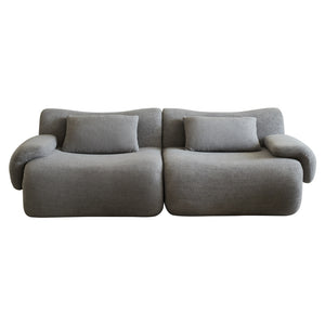 English Elm Sofa Memory Foam 2-Seater Compression Couch with Deep Seat, No Assembly, Sherpa Fabric Comfort Light Gray W3622P346253