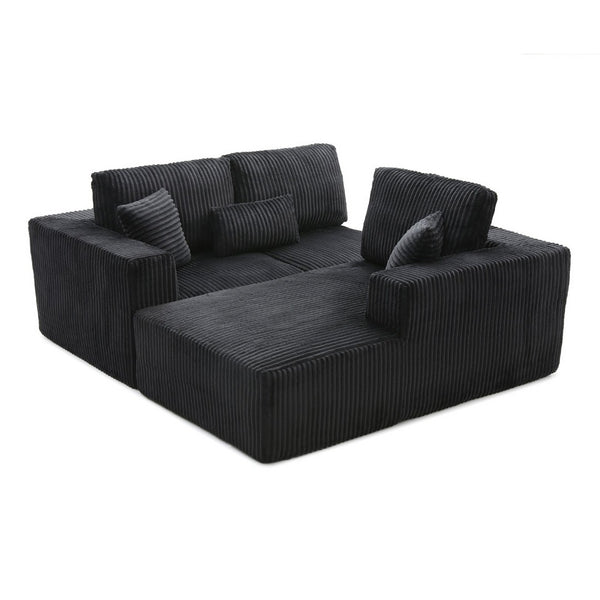 English Elm 109'' Modular L-shape Sectional Deep Seat Corduroy Couch for Living Room Lounge W1117S00304
