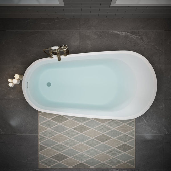 English Elm 55" Acrylic Freestanding Soaking Tub with Insulated Walls and Glossy Spa Finish T5287P418036