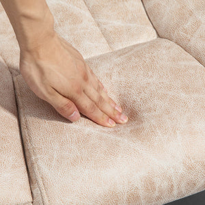 English Elm Homcom Executive Office Chair - Cream White Microfiber, Adjustable Height, Tilt Function & Flip-Up Arms W2225P250019