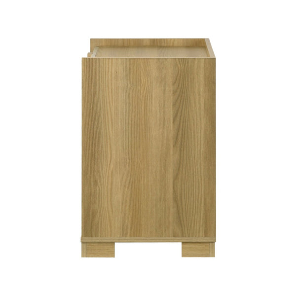 English Elm 2-drawer Italian Modern Nightstand Two-tone Wood Melamine Finish Bedroom Storage B016P453624