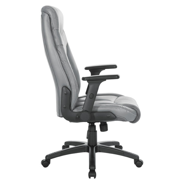 OSP Home Furnishings Exec Bonded Leather High Back Office Chair with Lumbar Support and Ergonomic Adjustability EC90200-EC42