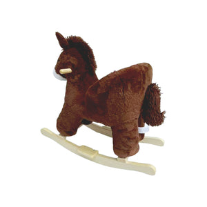 English Elm Kids Plush Rocking Horse Toddler Toy with Sound Box Hand Puppets and Secure Safety Belt W3723P374143